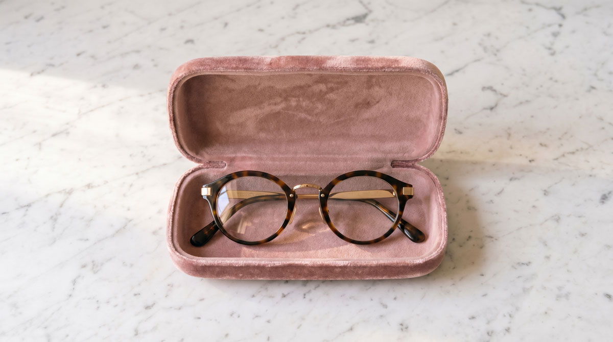Kacamata di dalam case pelindung premium