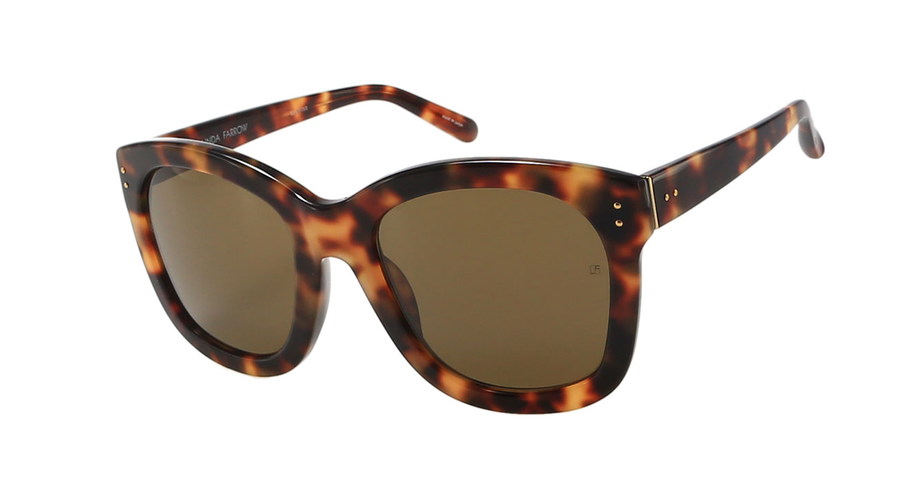 Linda Farrow LFL513 col 2 SHELL/YELLOW GLD/BROWN
