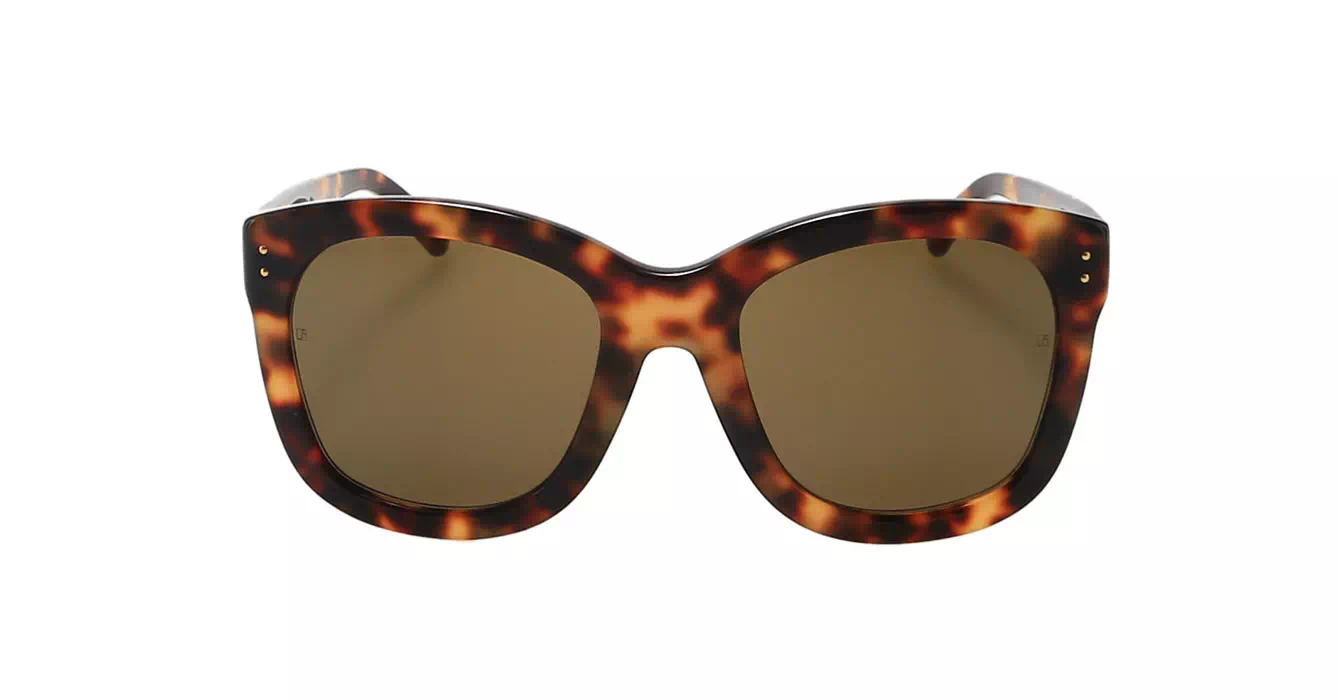 Linda Farrow LFL513 col 2 SHELL/YELLOW GLD/BROWN