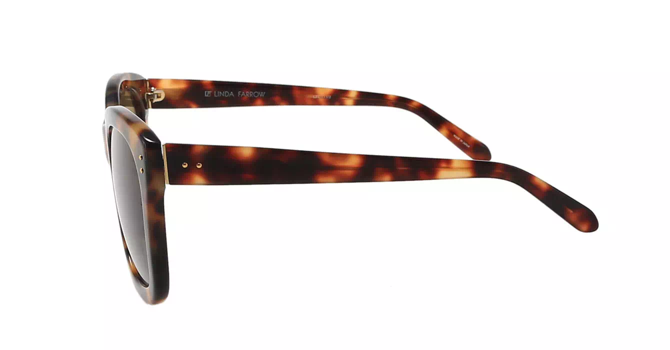 Linda Farrow LFL513 col 2 SHELL/YELLOW GLD/BROWN
