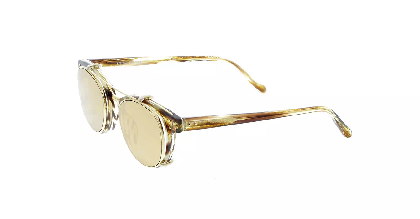 Linda Farrow LFL581 col 5 TIGER EYE/YELLOW GOLD/GOLD