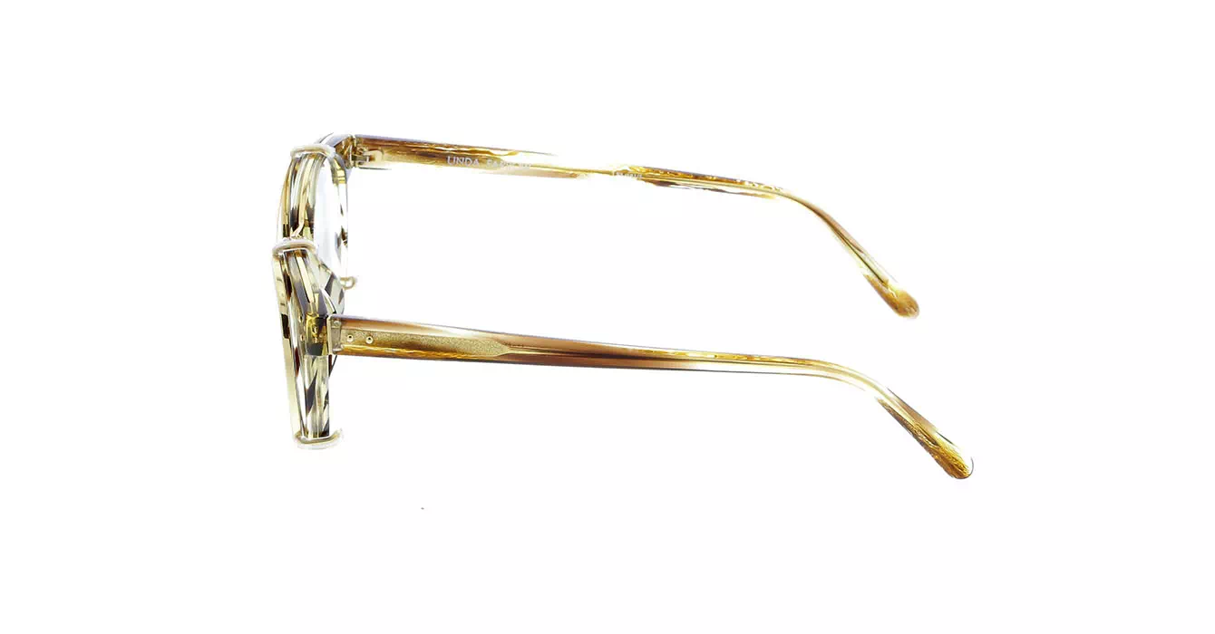 Linda Farrow LFL581 col 5 TIGER EYE/YELLOW GOLD/GOLD