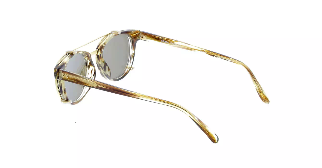 Linda Farrow LFL581 col 5 TIGER EYE/YELLOW GOLD/GOLD