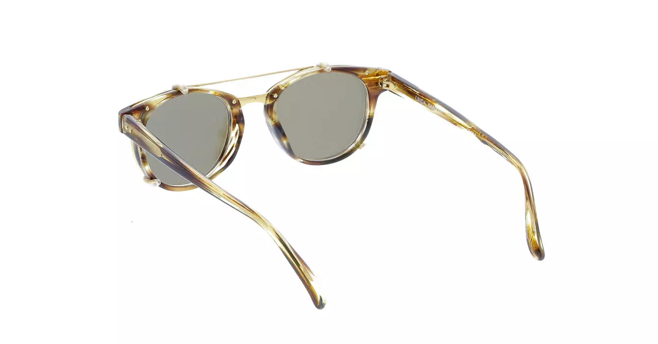 Linda Farrow LFL581 col 5 TIGER EYE/YELLOW GOLD/GOLD