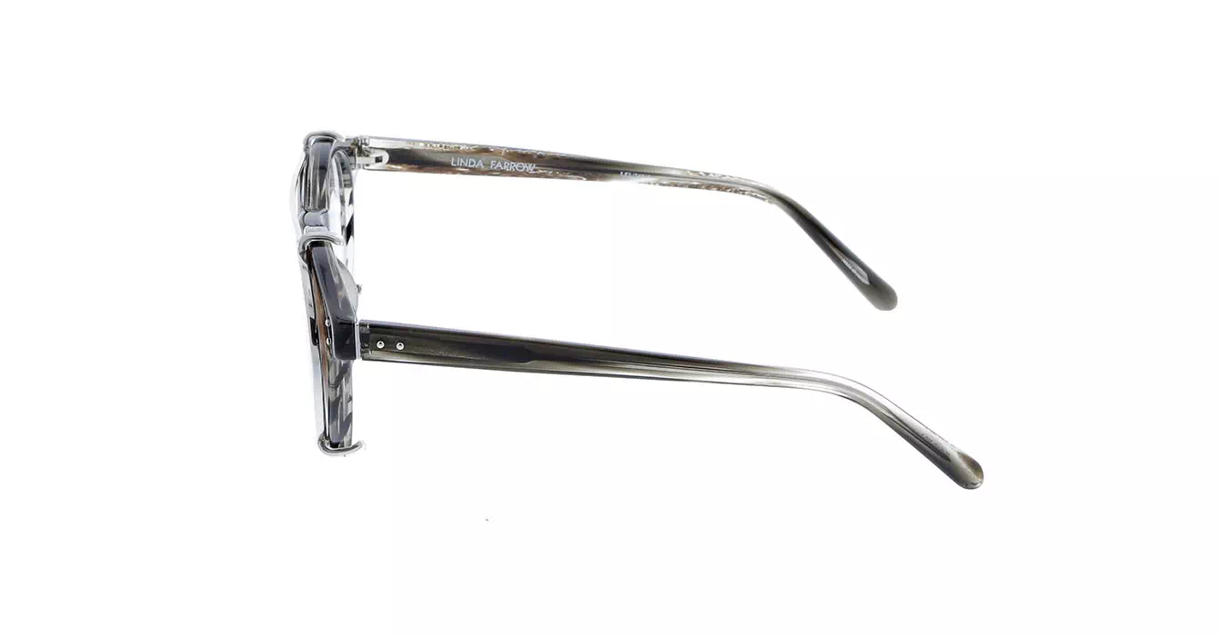 Linda Farrow LFL569 col 4 GREY HORN/WHITE GOLD/ROSE GOLD