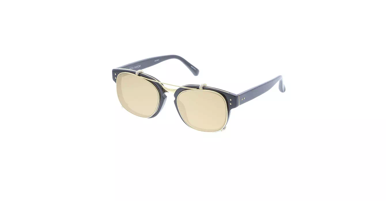 Linda Farrow LFL584 col 1 BLACK/YELLOW GOLD/GOLD
