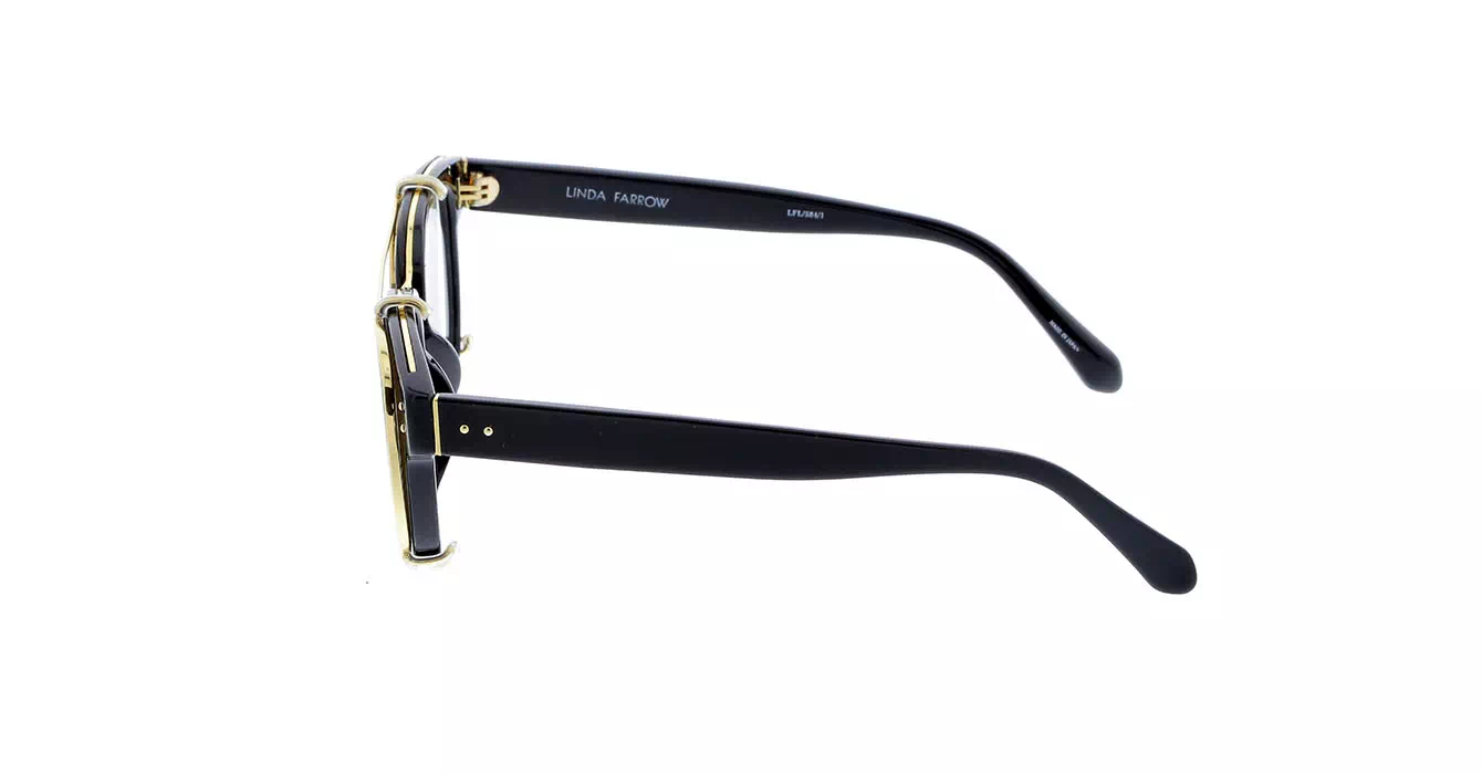 Linda Farrow LFL584 col 1 BLACK/YELLOW GOLD/GOLD