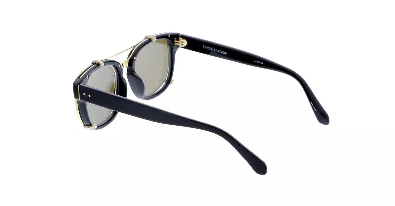 Linda Farrow LFL584 col 1 BLACK/YELLOW GOLD/GOLD