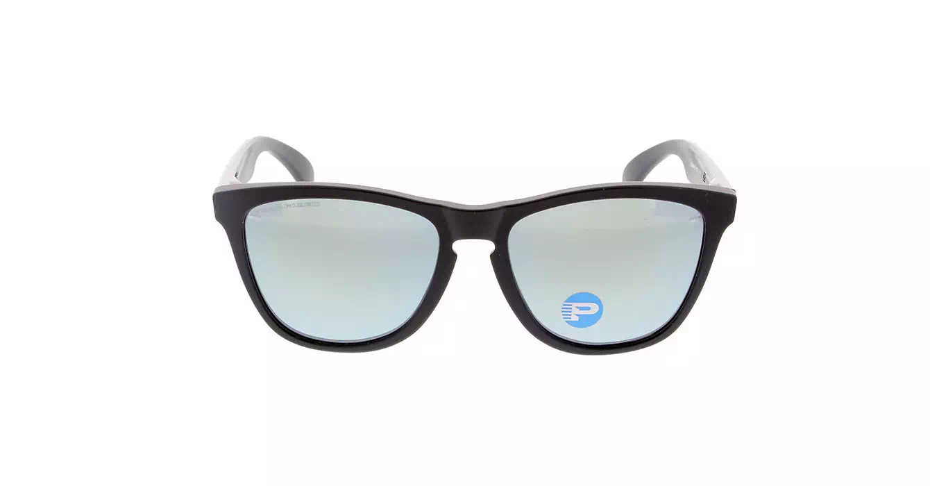 Oakley (A) Frogskins Matte Blk W/ Emerald Irid Polar (OO9245-43) s54