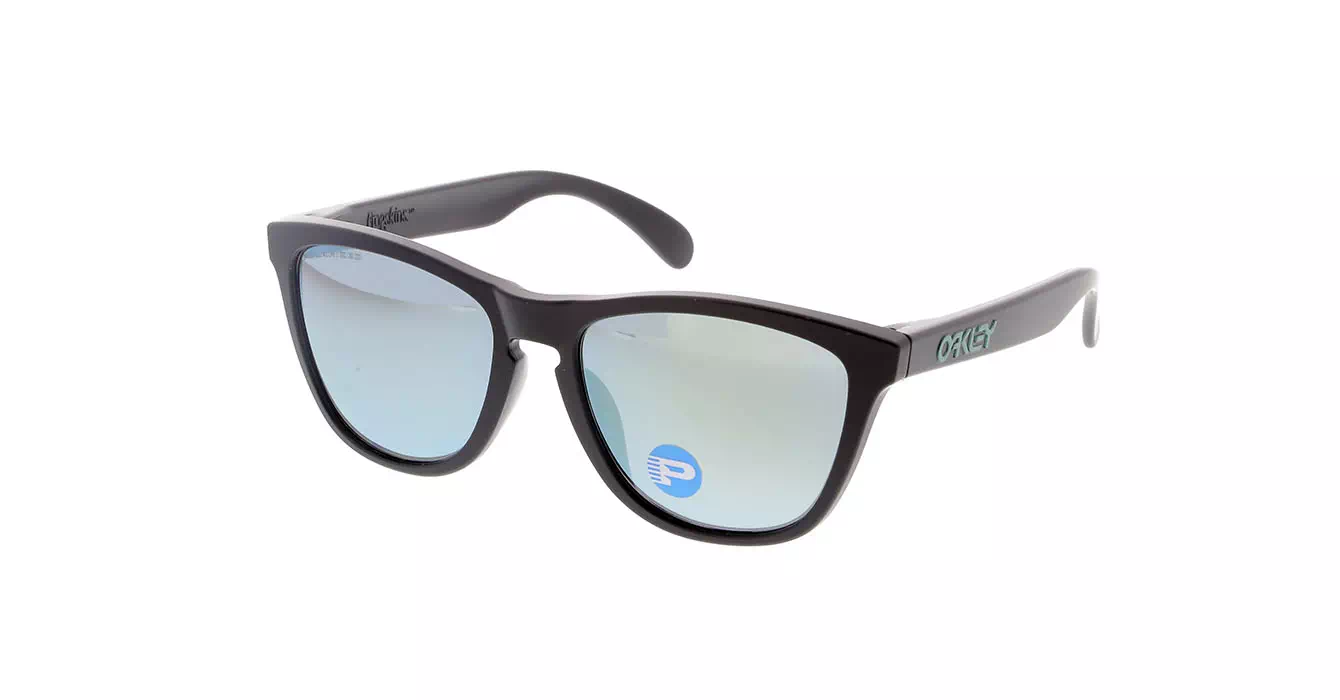 Oakley (A) Frogskins Matte Blk W/ Emerald Irid Polar (OO9245-43) s54