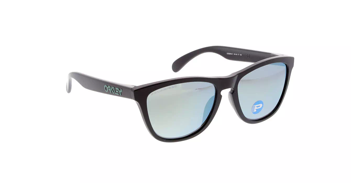 Oakley (A) Frogskins Matte Blk W/ Emerald Irid Polar (OO9245-43) s54