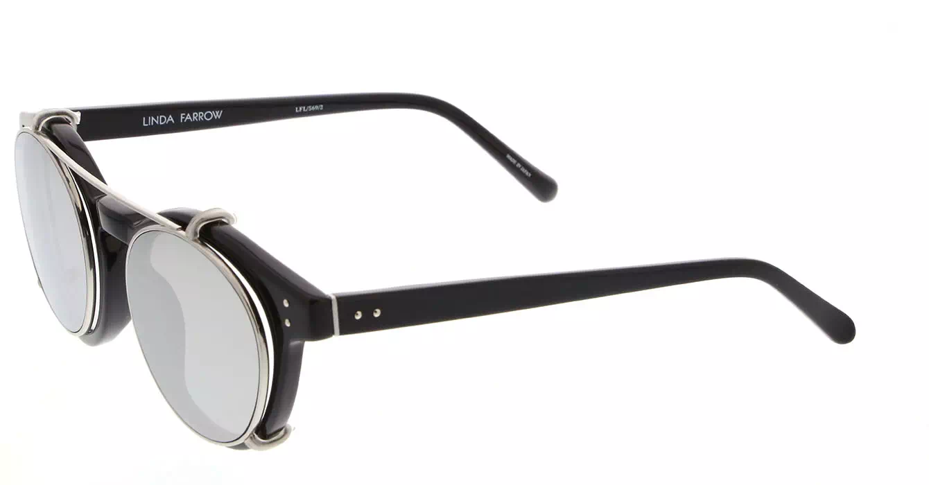 Linda Farrow LFL569 col 2 BLACK/WHITE GOLD/PLATINUM