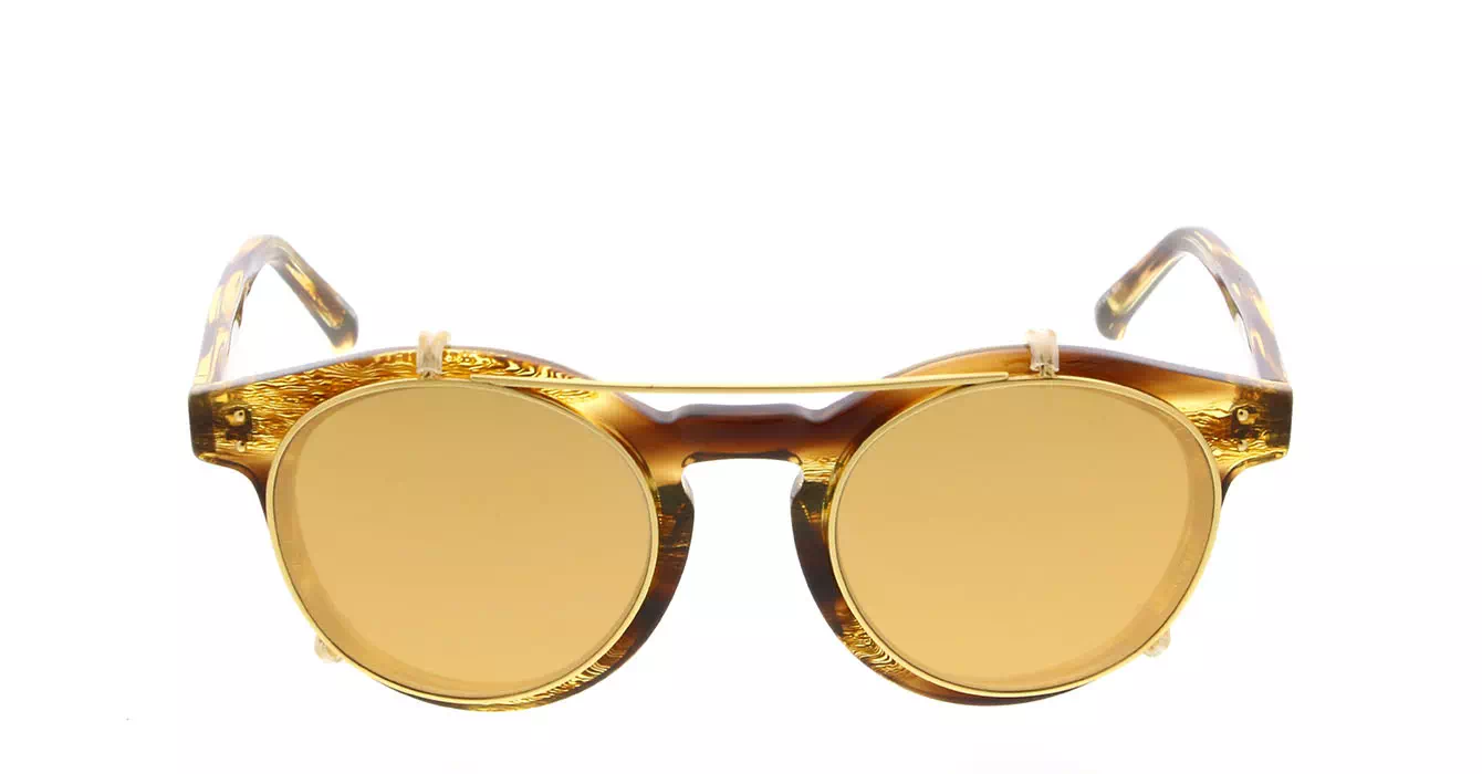 Linda Farrow LFL569 col 5 TIGER EYE/YELLOW GOLD/GOLD