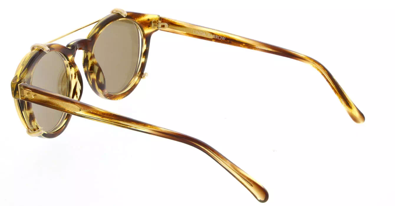 Linda Farrow LFL569 col 5 TIGER EYE/YELLOW GOLD/GOLD