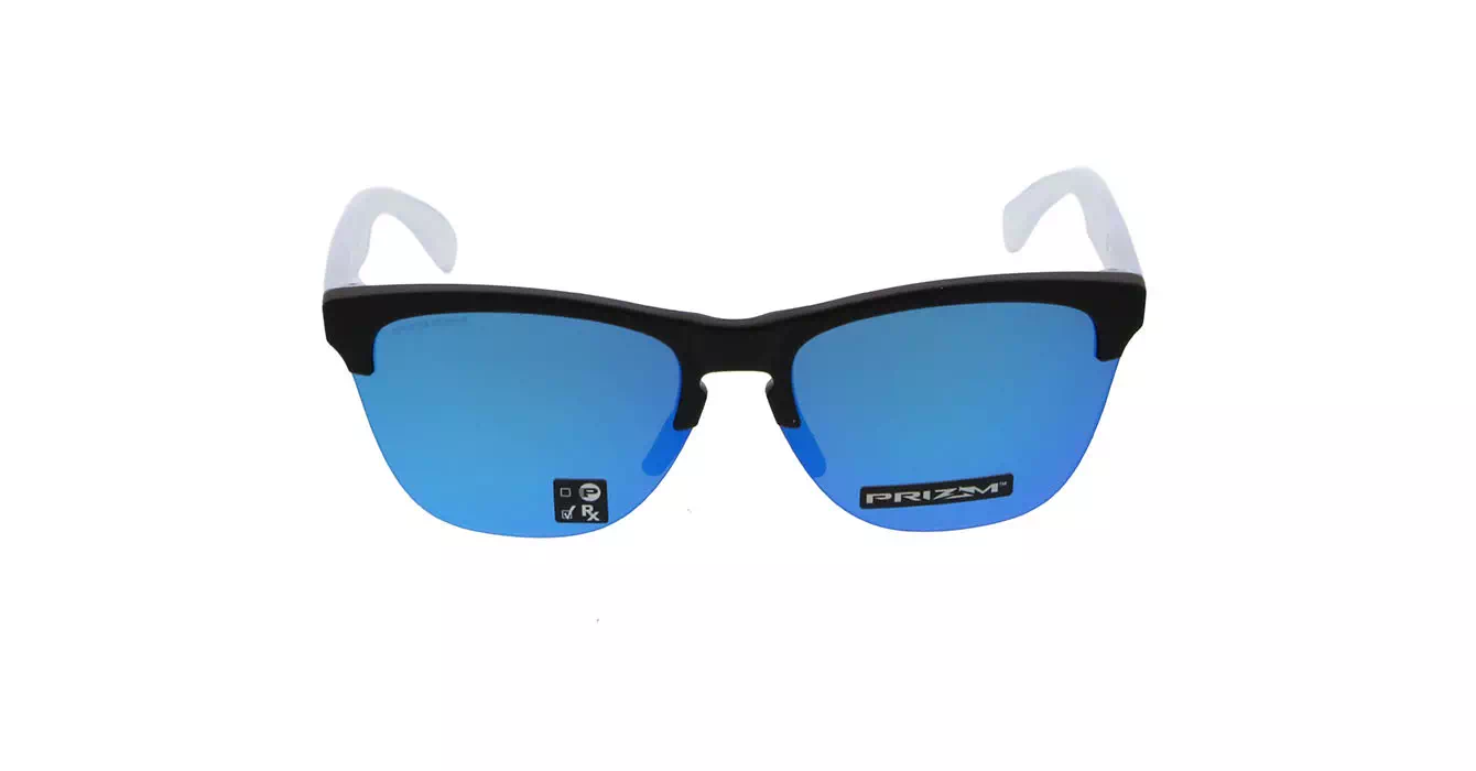 Oakley Frogskins Lite Matte Blk/matte Clear W/prizm Sapph Irid (OO9374-02) s63