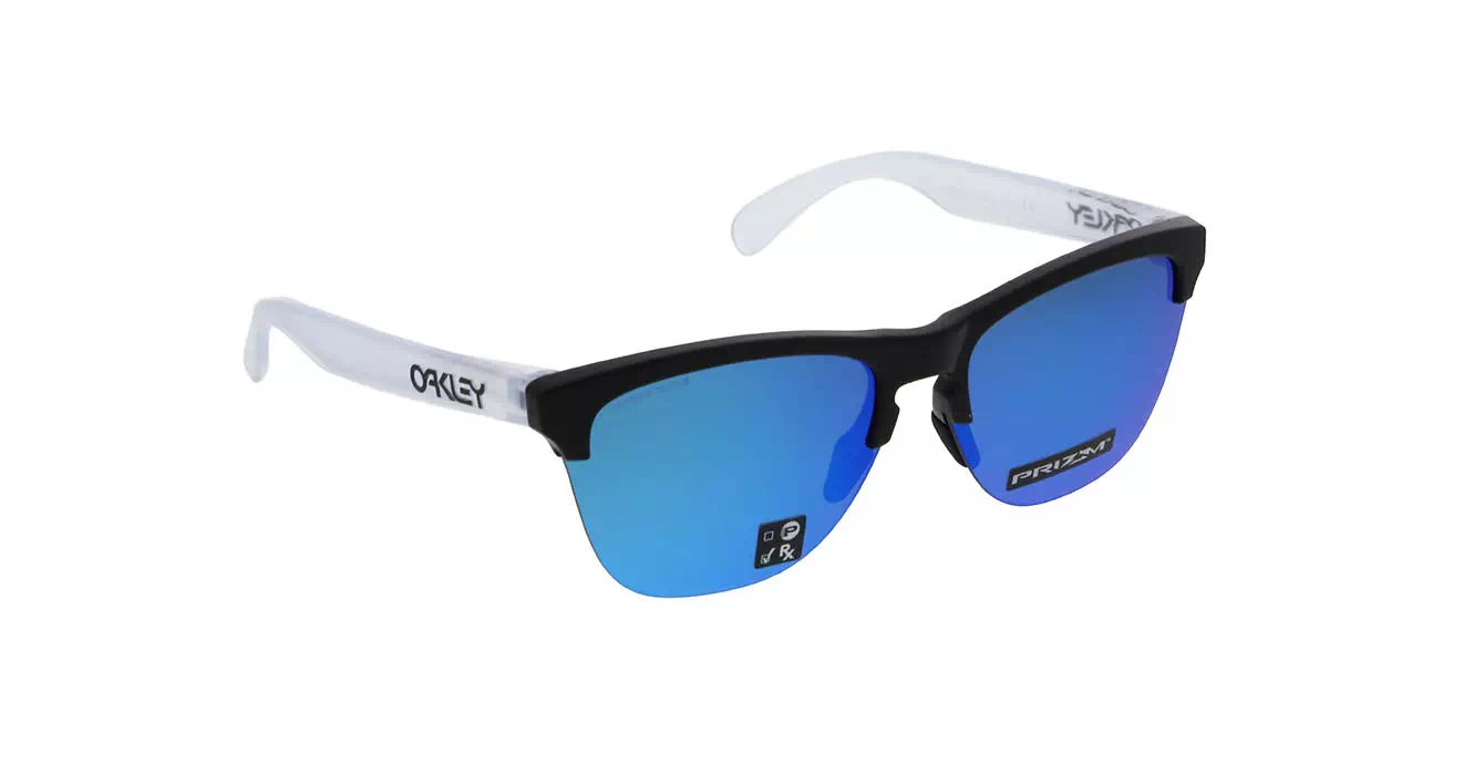 Oakley Frogskins Lite Matte Blk/matte Clear W/prizm Sapph Irid (OO9374-02) s63