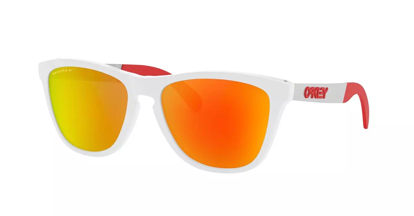 Oakley Prizm Polarized Frogskins Mix (A) Plshd Wht W/prizm Ruby Polar (OO9428F-05) s55