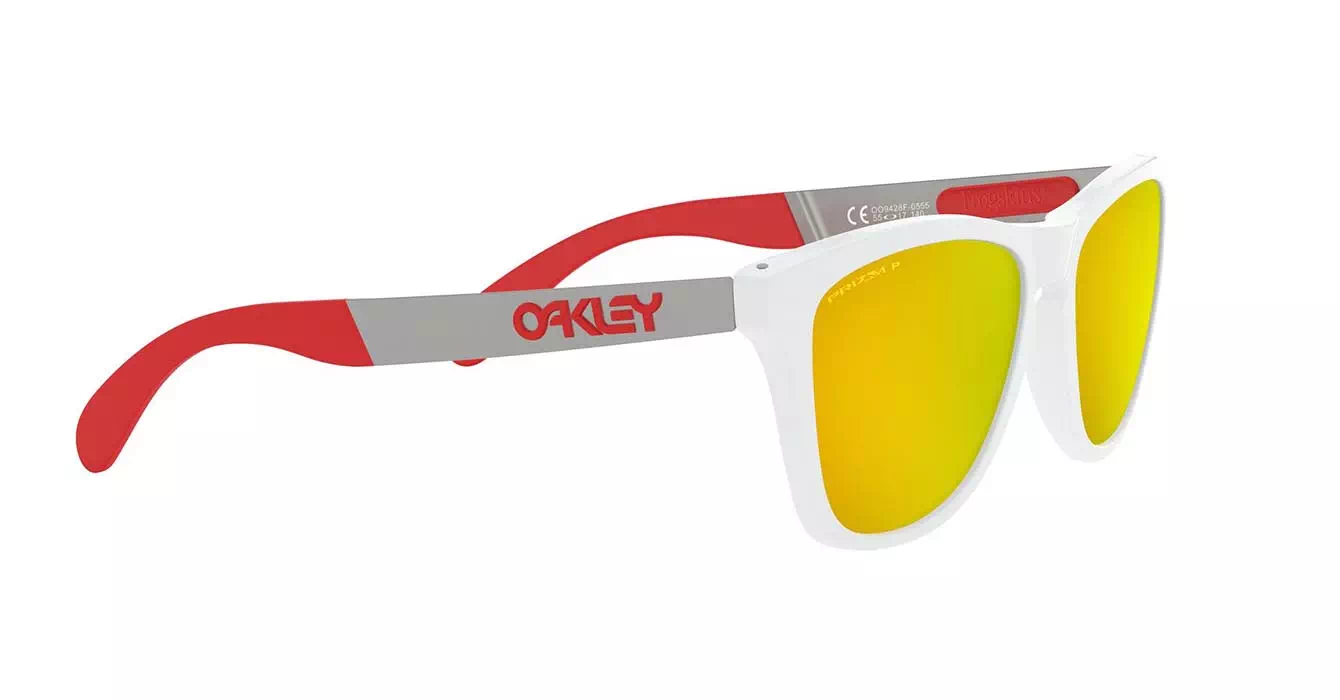 Oakley Prizm Polarized Frogskins Mix (A) Plshd Wht W/prizm Ruby Polar (OO9428F-05) s55