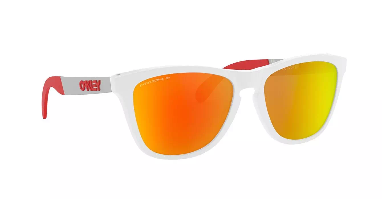 Oakley Prizm Polarized Frogskins Mix (A) Plshd Wht W/prizm Ruby Polar (OO9428F-05) s55