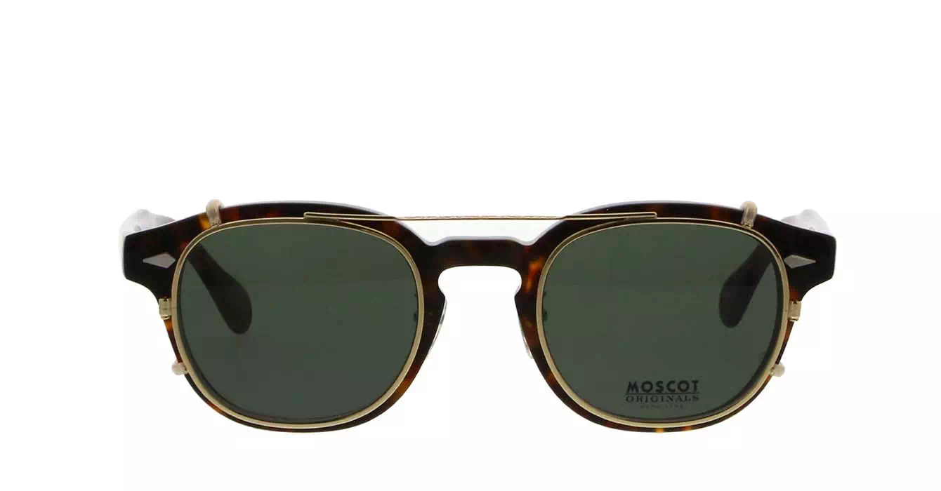Moscot Lemtosh MP Tortoise s49 + Clip On Gold G15
