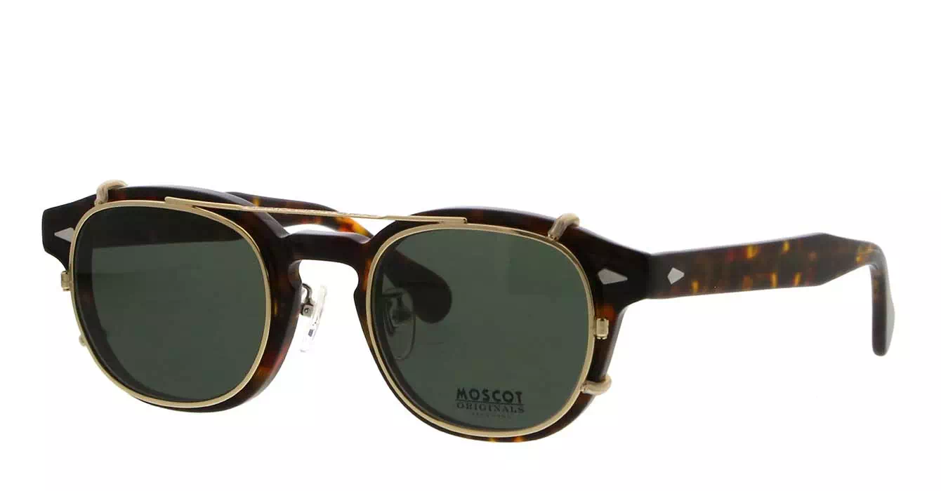 Moscot Lemtosh MP Tortoise s49 + Clip On Gold G15