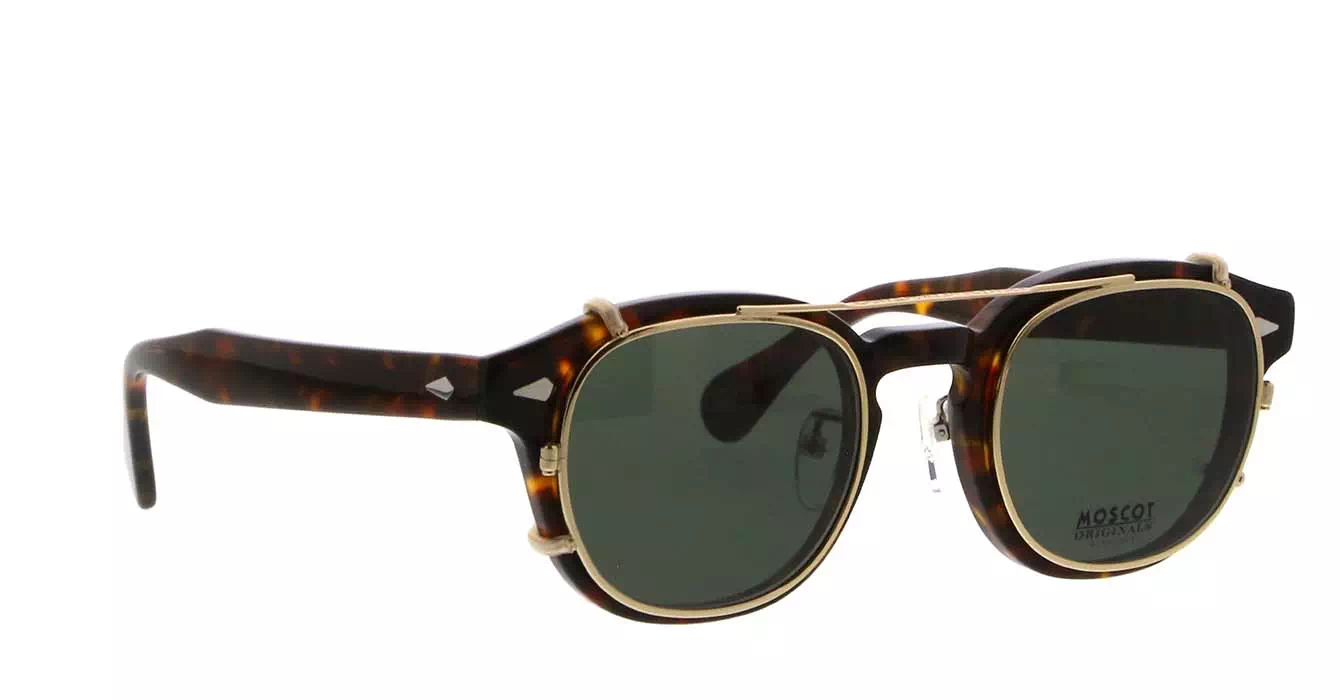 Moscot Lemtosh MP Tortoise s49 + Clip On Gold G15