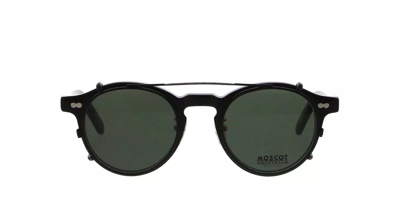 Moscot Miltzen MP Black s46 + Clip On Matte Black G15