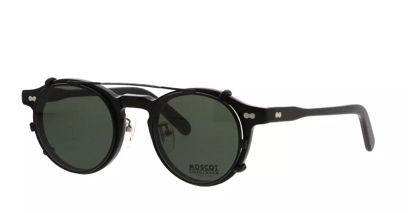 Moscot Miltzen MP Black s46 + Clip On Matte Black G15