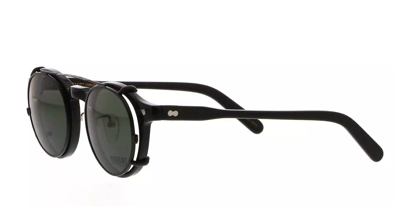 Moscot Miltzen MP Black s46 + Clip On Matte Black G15