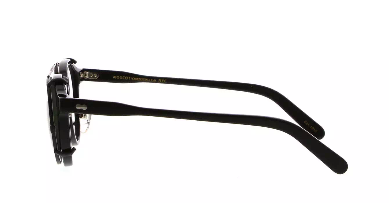 Moscot Miltzen MP Black s46 + Clip On Matte Black G15