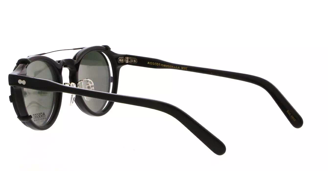 Moscot Miltzen MP Black s46 + Clip On Matte Black G15