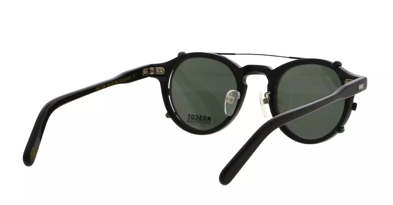 Moscot Miltzen MP Black s46 + Clip On Matte Black G15