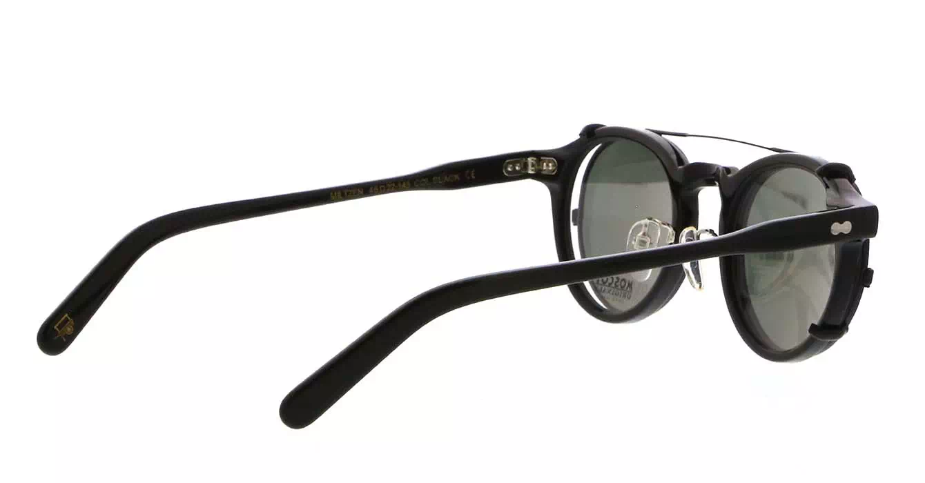 Moscot Miltzen MP Black s46 + Clip On Matte Black G15