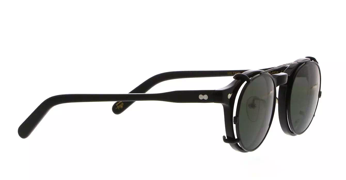 Moscot Miltzen MP Black s46 + Clip On Matte Black G15