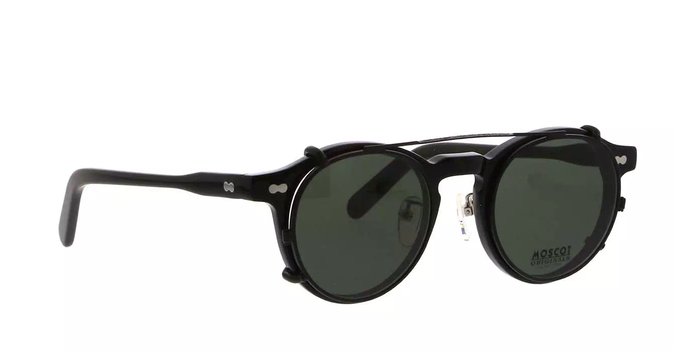 Moscot Miltzen MP Black s46 + Clip On Matte Black G15