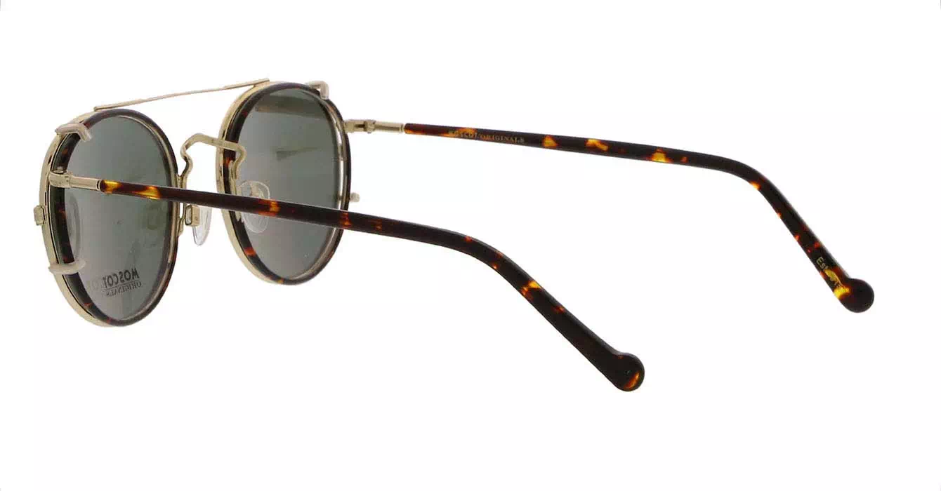 Moscot Zev Tortoise/Gold s49 + Clip On Gold G15
