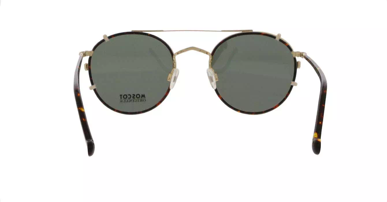 Moscot Zev Tortoise/Gold s49 + Clip On Gold G15