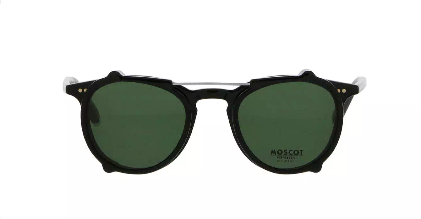 Moscot Jared Black s47 + Clip On Black G15