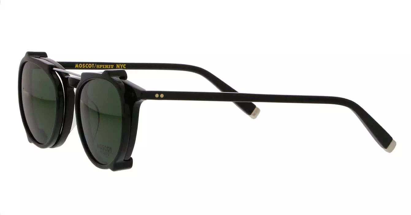 Moscot Jared Black s47 + Clip On Black G15