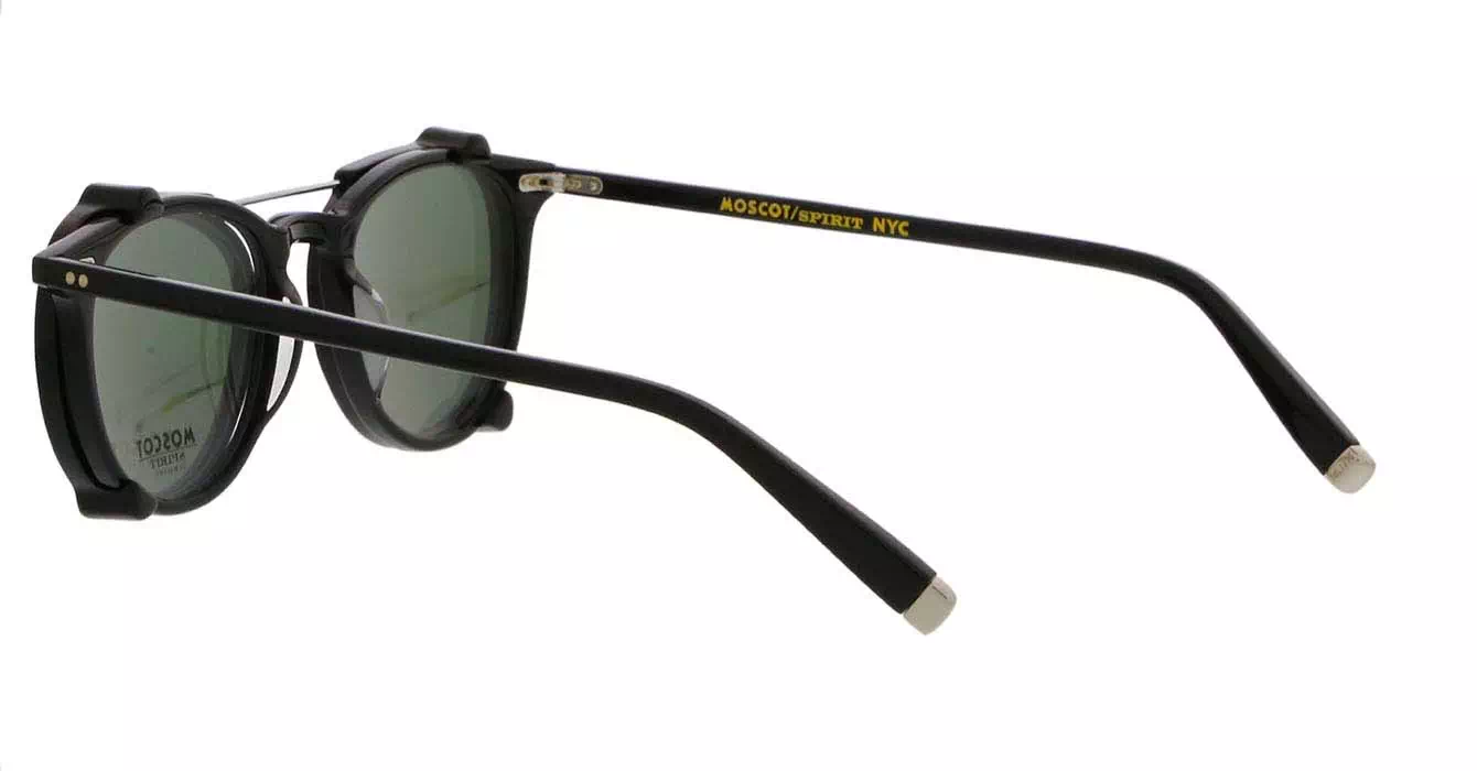 Moscot Jared Black s47 + Clip On Black G15