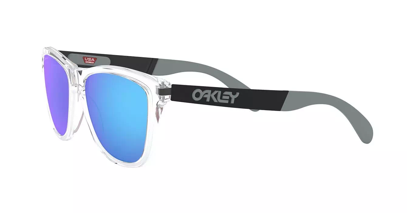 Oakley Prizm Polarized Frogskins Mix (A) Plshd Clear W/prizm Sapphire Polar (OO9428F-06) s55