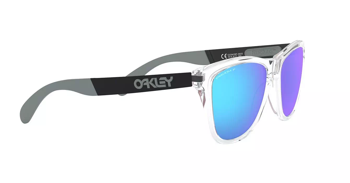 Oakley Prizm Polarized Frogskins Mix (A) Plshd Clear W/prizm Sapphire Polar (OO9428F-06) s55