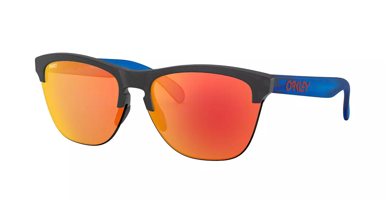 Oakley Prizm Frogskins Lite Matte Blk Ink/matte Trans Sapphire W/prizm Ruby (OO9374-27) s63