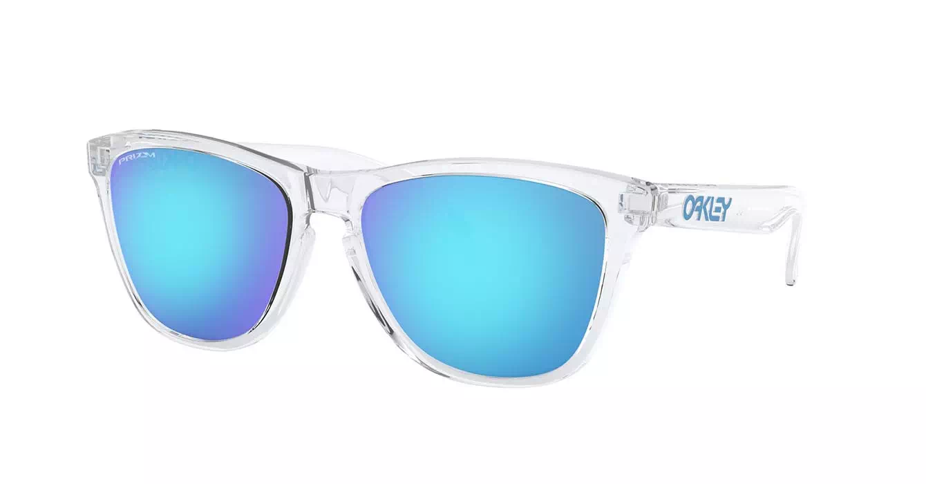 Oakley Prizm Frogskins (A) Crystal Clear W/ Prizm Sapphire (OO9245-A7) s54