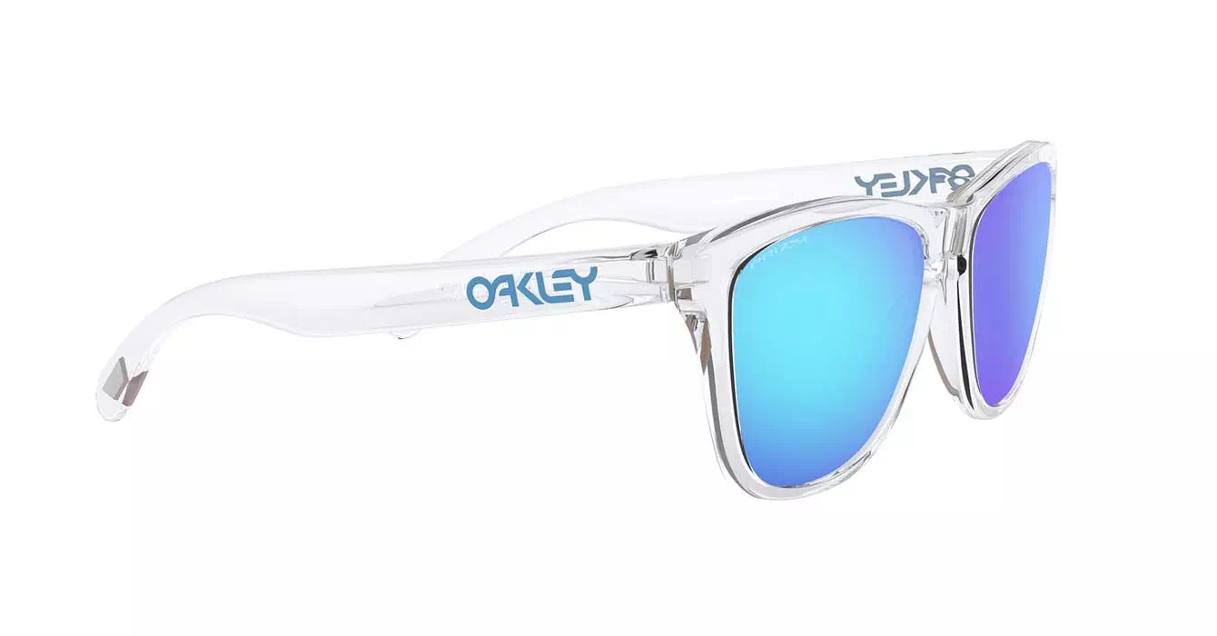 Oakley Prizm Frogskins (A) Crystal Clear W/ Prizm Sapphire (OO9245-A7) s54