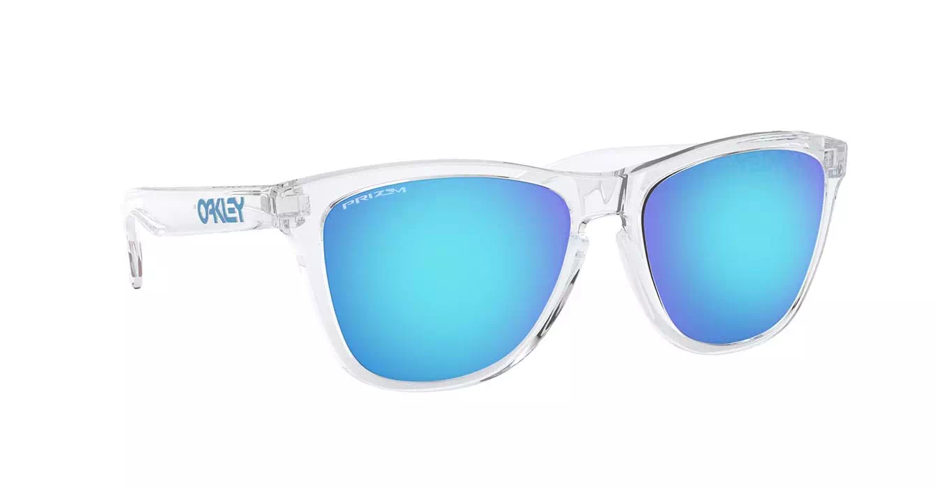 Oakley Prizm Frogskins (A) Crystal Clear W/ Prizm Sapphire (OO9245-A7) s54