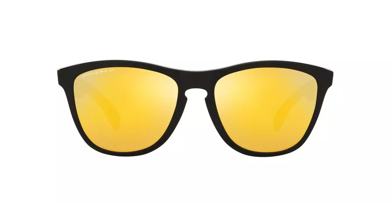 Oakley Prizm Polarized Frogskins (A) Polished Blk W/ Prizm 24K Polar (OO9245-C0) s54