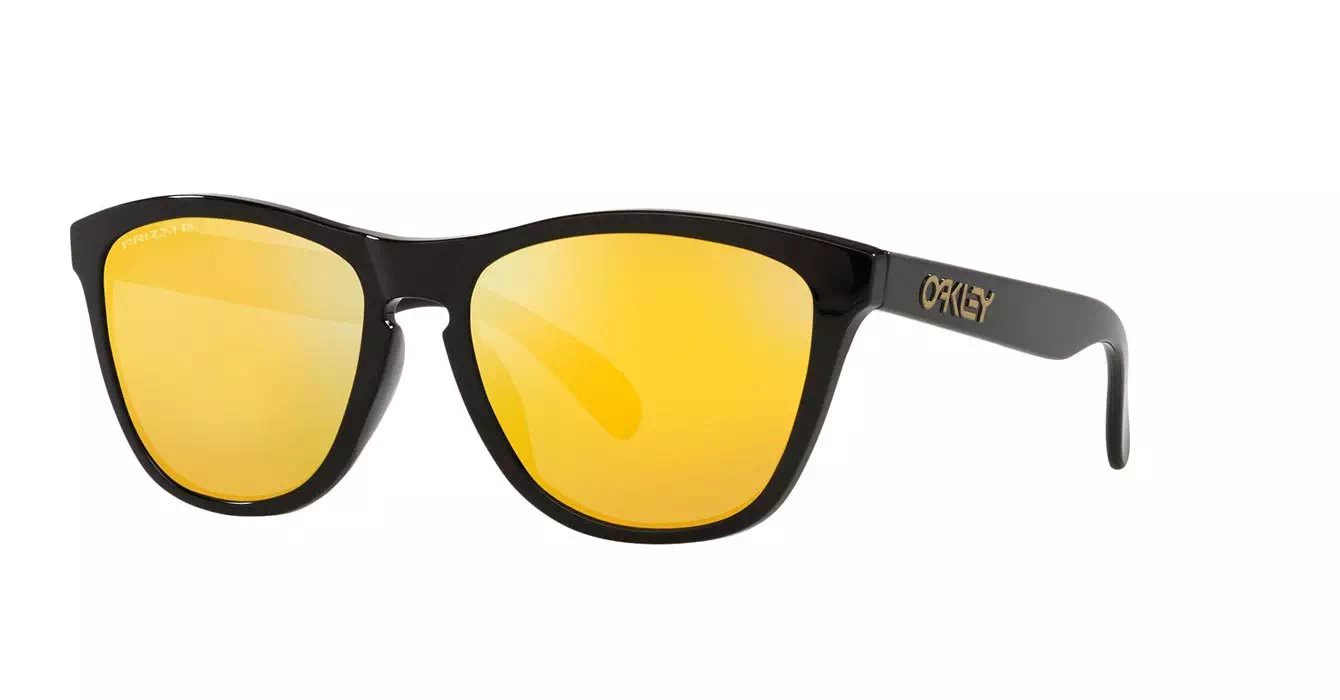 Oakley Prizm Polarized Frogskins (A) Polished Blk W/ Prizm 24K Polar (OO9245-C0) s54