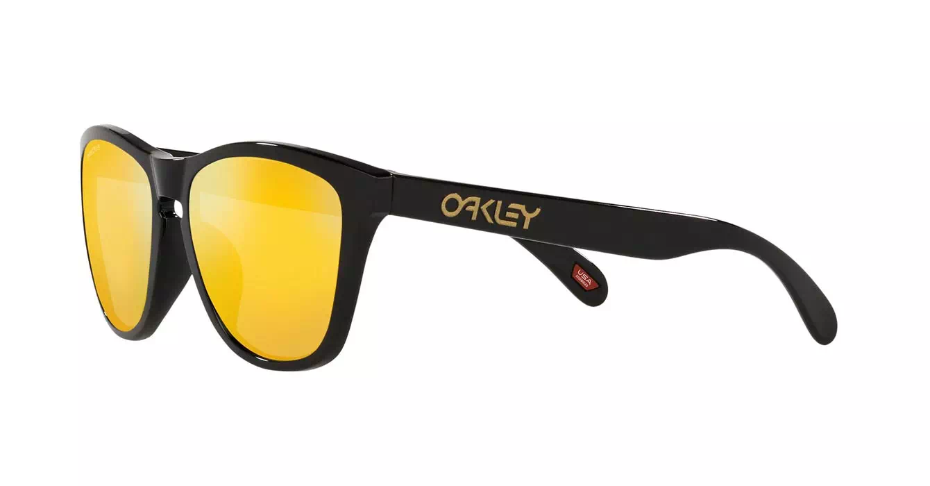 Oakley Prizm Polarized Frogskins (A) Polished Blk W/ Prizm 24K Polar (OO9245-C0) s54