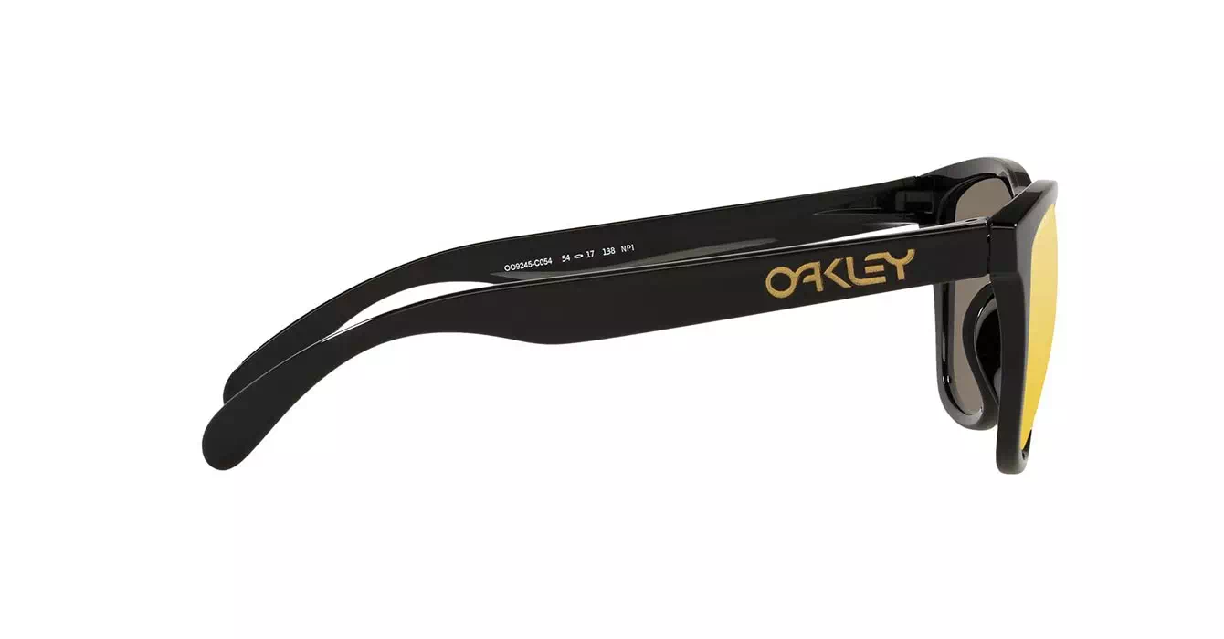 Oakley Prizm Polarized Frogskins (A) Polished Blk W/ Prizm 24K Polar (OO9245-C0) s54